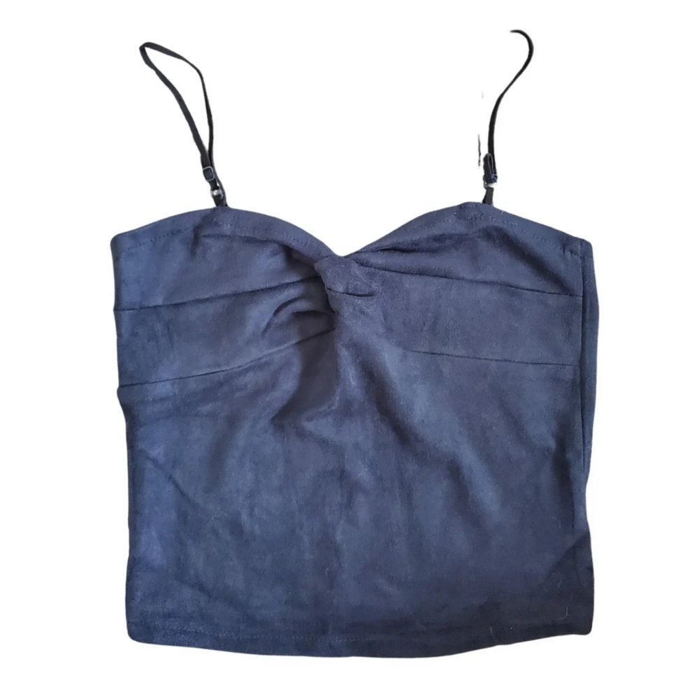 Navy suede cami